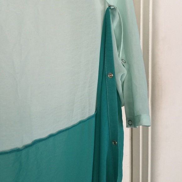 green & gray  mixed media Color block duster swim cover up - Picture 5 of 6